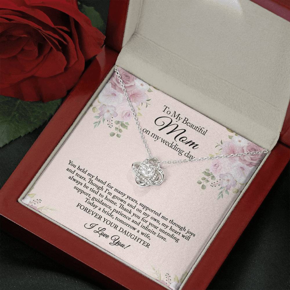 To My Mom on My Wedding Day, Mother of the Bride Gift from Bride, Wedding Day Gift from Daughter, Mother of the Bride Necklace