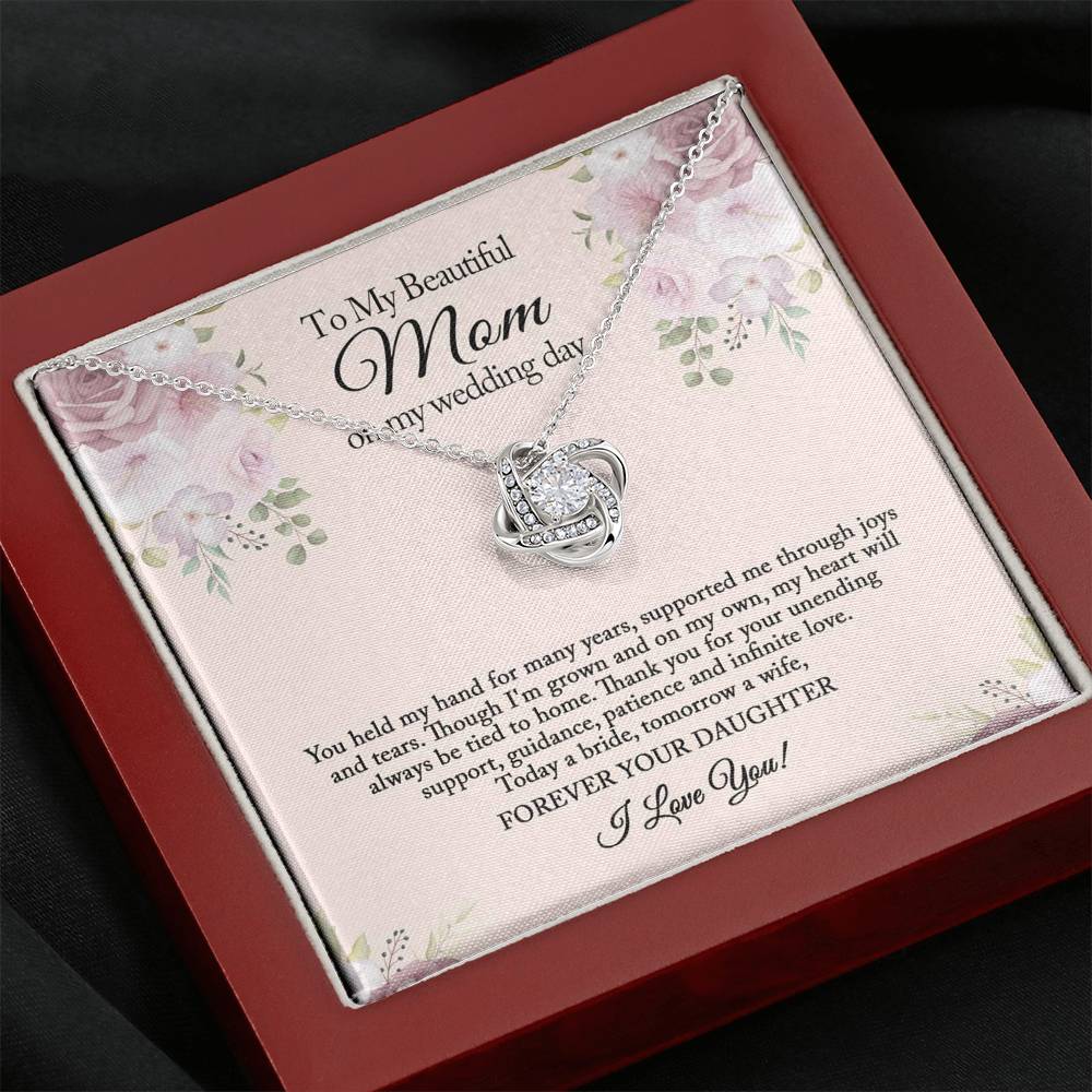 To My Mom on My Wedding Day, Mother of the Bride Gift from Bride, Wedding Day Gift from Daughter, Mother of the Bride Necklace