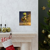 Funny Frog Playing Guitar Wall Print, Cute Frog Prints, Premium Matte Vertical Posters Unframed