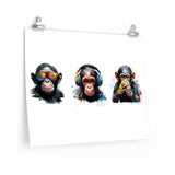 Three Wise Monkeys - New Generation Art Print, Inspirational Wall Art, Premium Matte Horizontal Posters