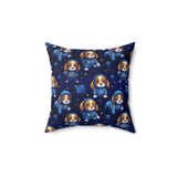 Cute Astronaut Puppies in Space Spun Polyester Square Pillow