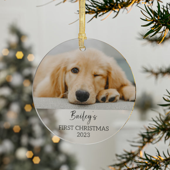 Dog Christmas Ornament, First Christmas Together, New Dog Gift, Custom Dog Photo Ornament, New Pet Gift, Christmas Decoration Keepsake