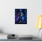 Cute Tech Savvy Puppy Poster, Futuristic Wall Art Print, CyberPunk Puppy Wall Print Unframed