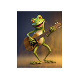 Funny Frog Playing Guitar Wall Print, Cute Frog Prints, Premium Matte Vertical Posters Unframed