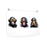 Three Wise Monkeys - New Generation Art Print, Inspirational Wall Art, Premium Matte Horizontal Posters