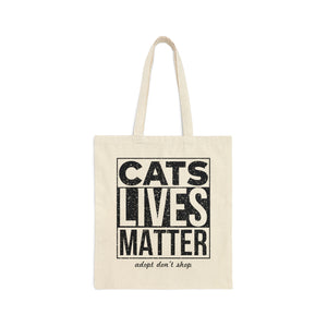 Cat Lives Matter. Adopt, Don't Shop Tote Bag, Cat Tote Bag, Shopping Bag, Gift for Cat Lovers