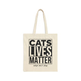 Cat Lives Matter. Adopt, Don't Shop Tote Bag, Cat Tote Bag, Shopping Bag, Gift for Cat Lovers