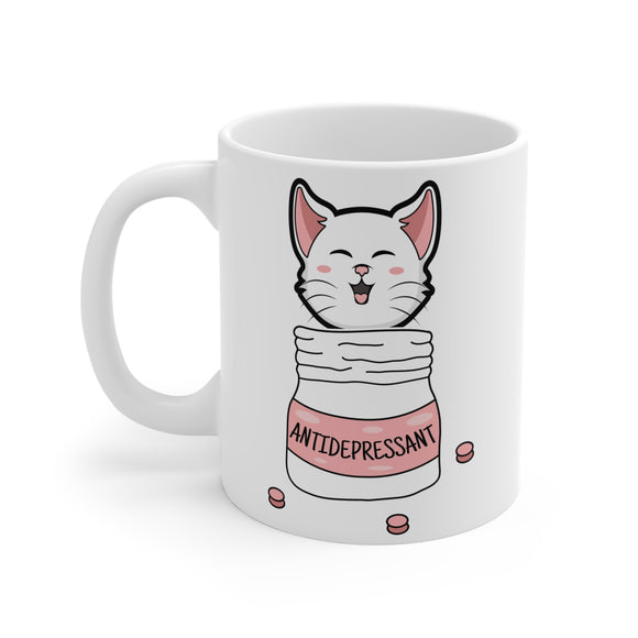 Antidepressant Funny Cat Mug, Coffee Mug for Cat Lovers, Gift for Cat Mom