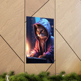 Futuristic Cat Design Wall Print, Futuristic Art Print, Matte Vertical Posters Unframed