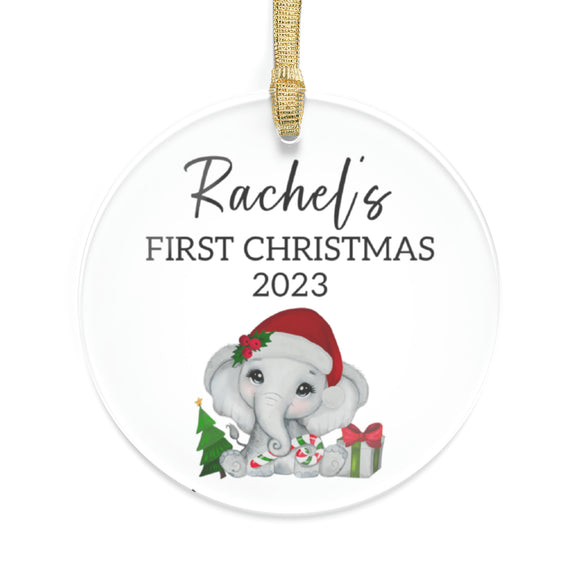 Baby's First Christmas Ornament - Personalized First Christmas Girl Ornament - Custom Baby Girl Ornament 2023