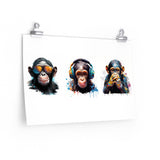 Three Wise Monkeys - New Generation Art Print, Inspirational Wall Art, Premium Matte Horizontal Posters