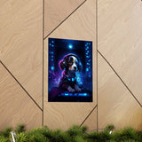 Cute Tech Savvy Puppy Poster, Futuristic Wall Art Print, CyberPunk Puppy Wall Print Unframed