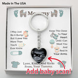 Customized Baby Scan Keychain Gift for Mom To Be, Mom To Be Keepsake Gift From Baby Bump