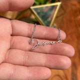 To My Lovely Granddaughter Signature Name Necklace, Granddaughter Birthday, Graduation Gift from Grandma, Gift from Grandpa