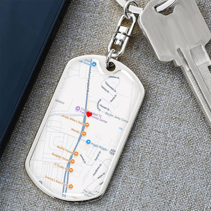 Custom Map Keychain, Where It All Began Custom Map Keychain, Our First Date Map Keychain, Personalized Anniversary Gift, First Anniversary Gift for Him, Valentines' Gift for Him