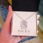 Custom Geometric Name Monogram Necklace – Personalized Name Pendant with Artistic Name Breakdown Card, Unique Gift for Her, Mom, Daughter, Birthday & Anniversary