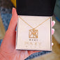 Custom Geometric Name Monogram Necklace – Personalized Name Pendant with Artistic Name Breakdown Card, Unique Gift for Her, Mom, Daughter, Birthday & Anniversary