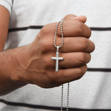 Christmas Gift for Son – Personalized Cross Necklace, Prayer Gift from Mom or Dad - Ball Chain