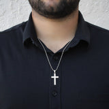 Christmas Gift for Son – Personalized Cross Necklace, Prayer Gift from Mom or Dad - Ball Chain