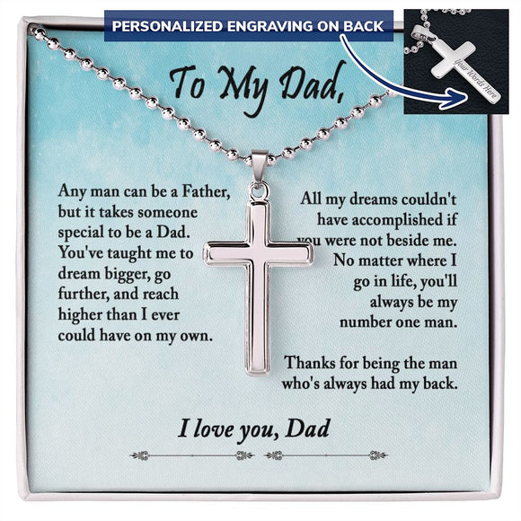 To My Dad Gift from Daughter, Dad Gifts, Dad Birthday Gift from Son, Dad Gift Ideas, Father's Day Gift (Ball Chain)