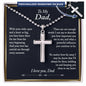 Dad Gifts, Personalized Cross Pendant for Dad, Father's Day Gift for Dad from Daughter - Ball Chain