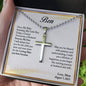 To My Son Gift on His Wedding Day, Wedding Gift for My Son, Mother to Son Wedding Gift, Gift for Son on Wedding Day, Personalized Cross - Ball Chain