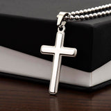 Christmas Gift for Son – Personalized Cross Necklace, Prayer Gift from Mom or Dad - Ball Chain