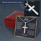 Dad Gifts, Personalized Cross Pendant for Dad, Father's Day Gift for Dad from Daughter - Ball Chain