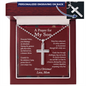 Christmas Gift for Son – Personalized Cross Necklace, Prayer Gift from Mom or Dad - Ball Chain