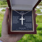 Dad Gifts, Personalized Cross Pendant for Dad, Father's Day Gift for Dad from Daughter - Ball Chain