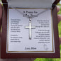 Son Gift from Mom, A Prayer for My Son Cross Necklace, Son Birthday Gift, Son Graduation Gift, From Dad to Son, Christmas Gifts For Son - Ball Chain