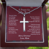 Christmas Gift for Son – Personalized Cross Necklace, Prayer Gift from Mom or Dad - Ball Chain