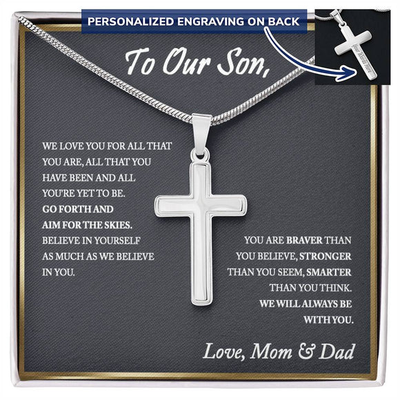 To Our Son Gift, Son Keepsake Gifts from Mom and Dad, Son Birthday Gift, Son Graduation Gift, From Mom and Dad to Son, Christmas Gifts For Son - Snake Chain
