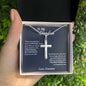 To My Grandson Cross Necklace, Gifts For Grandson From Grandma, Birthday Gift, Christmas Gift, Graduation Gift For Grandson, From Grandpa - Snake Chain