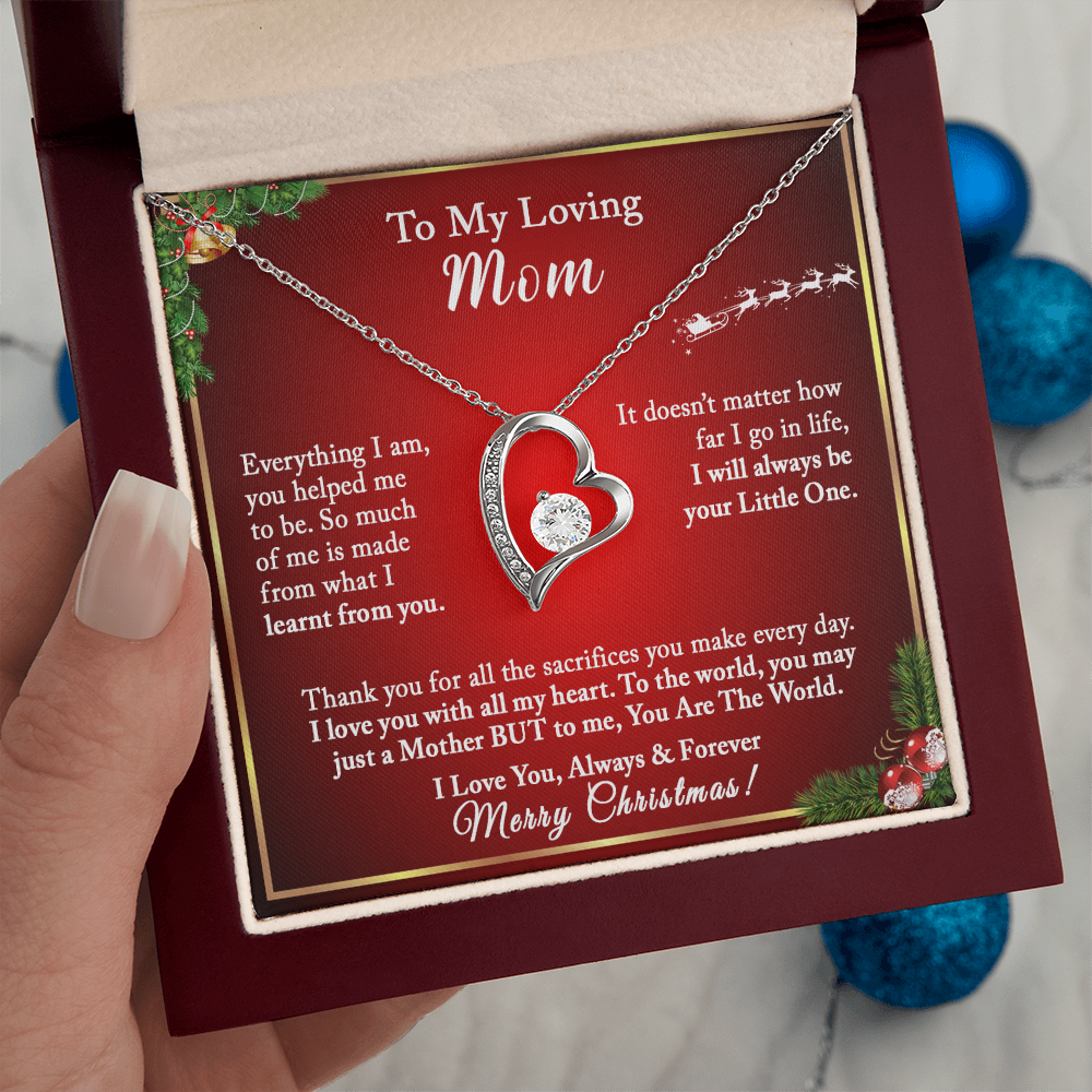 Christmas Gift for Mom – Heart Necklace, I Will Always Be Your Little One