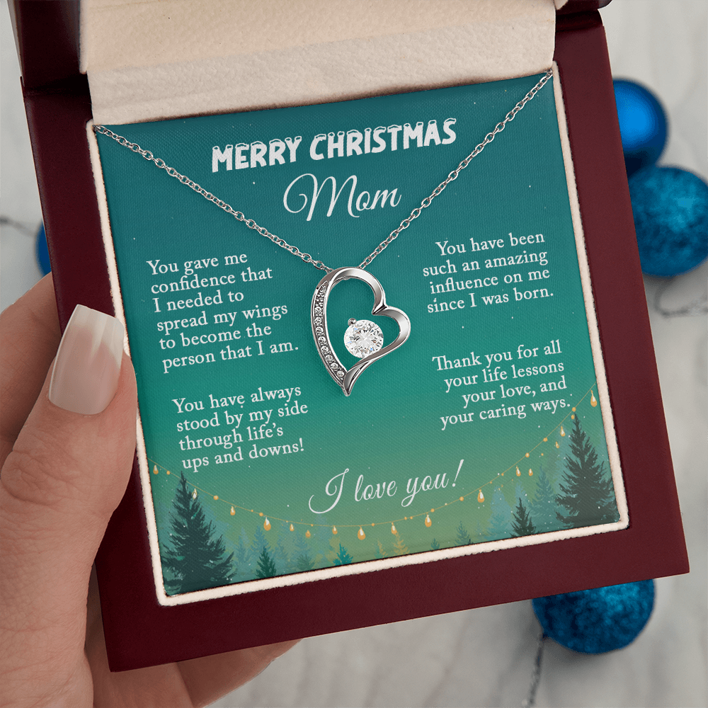 Christmas Gift for Mom Necklace, Meaningful Merry Christmas Jewelry Gift for Mom from Daughter or Son