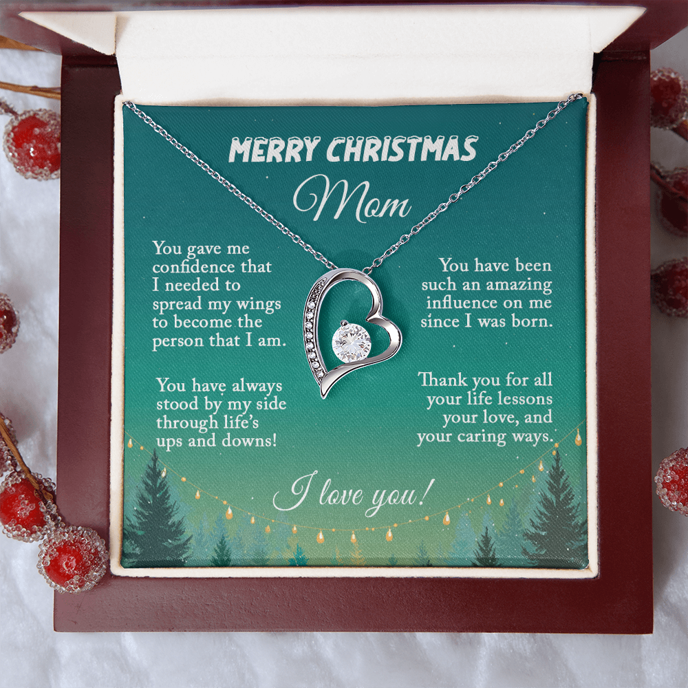 Christmas Gift for Mom Necklace, Meaningful Merry Christmas Jewelry Gift for Mom from Daughter or Son