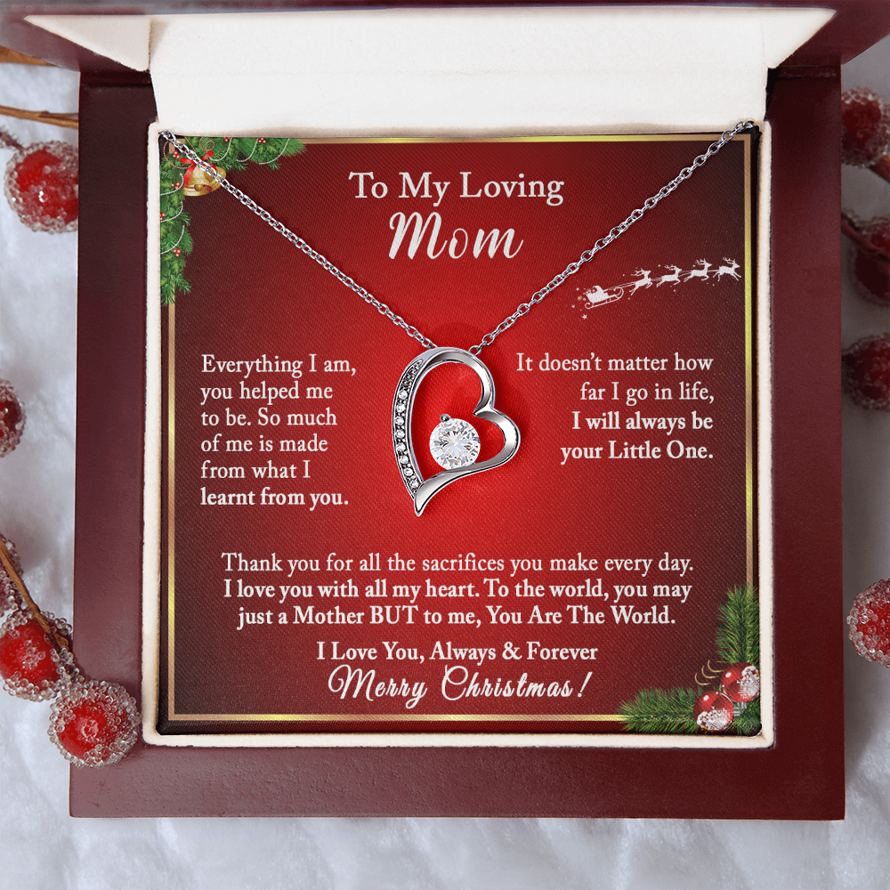 Christmas Gift for Mom – Heart Necklace, I Will Always Be Your Little One