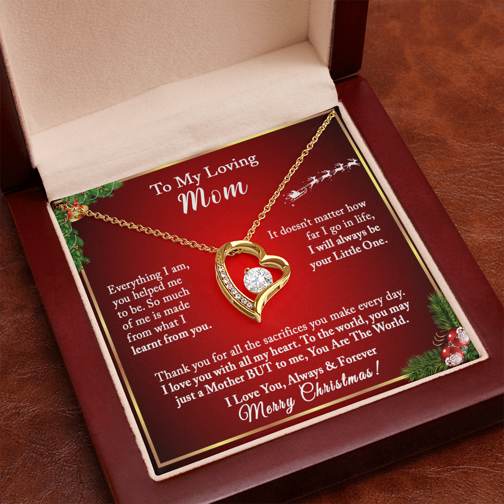Christmas Gift for Mom – Heart Necklace, I Will Always Be Your Little One