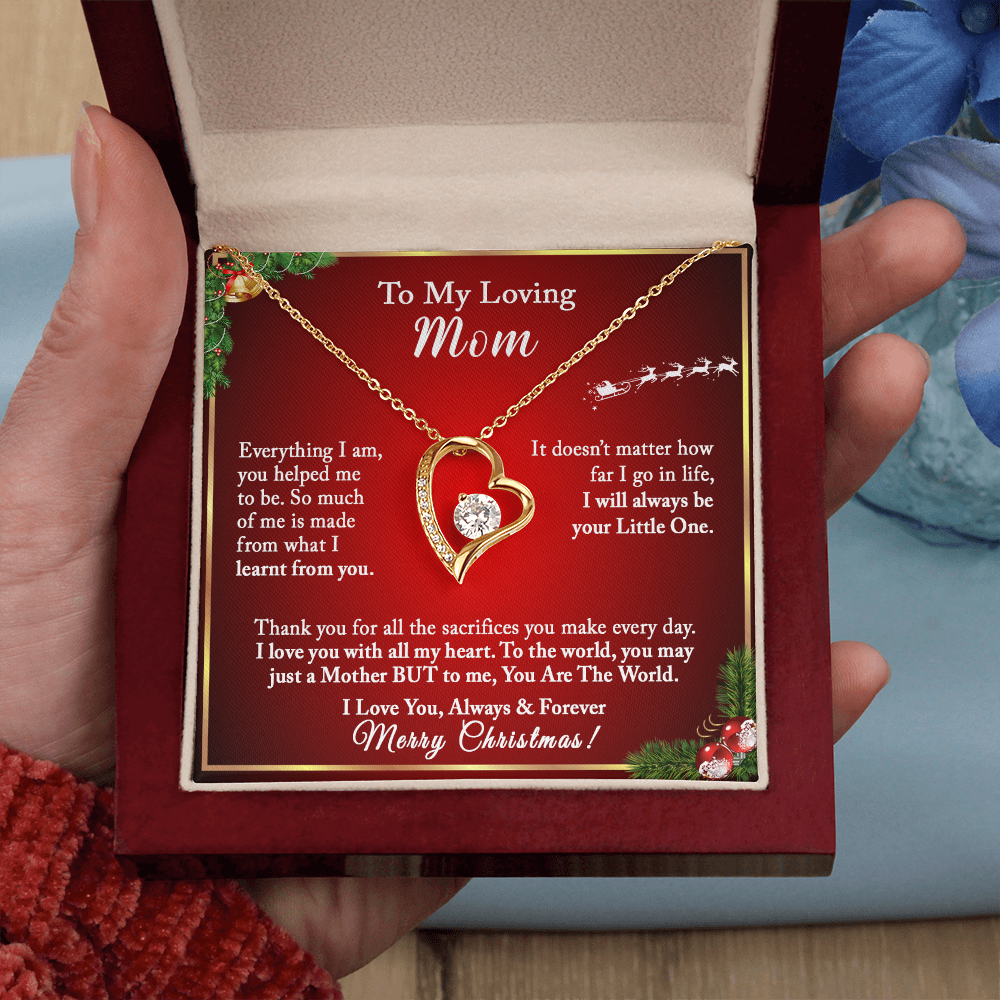 Christmas Gift for Mom – Heart Necklace, I Will Always Be Your Little One