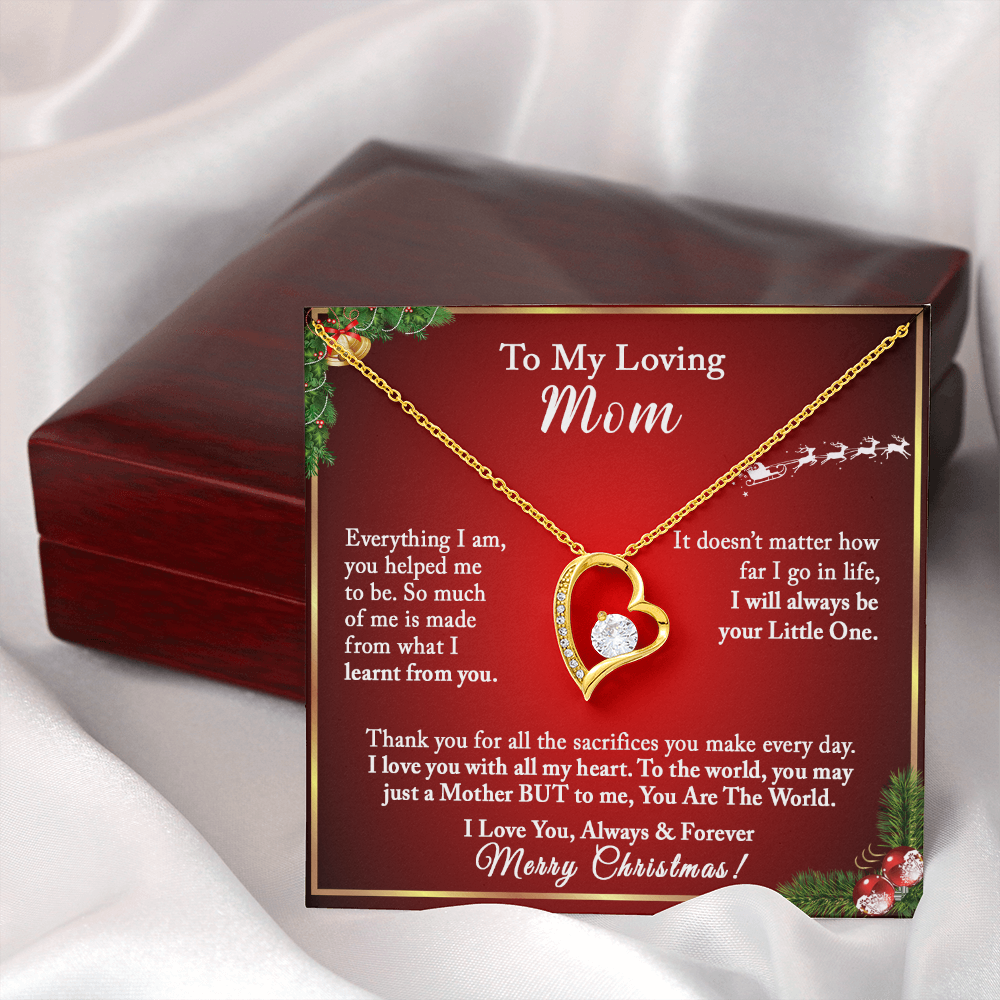 Christmas Gift for Mom – Heart Necklace, I Will Always Be Your Little One