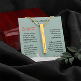 Christmas Gift for Son – Personalized Engraved Stick Necklace from Mom or Dad
