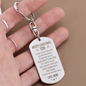 Christmas Gift for Son from Mom – Personalized Engraved Dog Tag Keychain