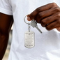 Christmas Gift for Son from Mom & Dad – Personalized Engraved Dog Tag Keychain
