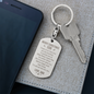 Christmas Gift for Son from Dad – Personalized Engraved Dog Tag Keychain
