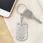 Christmas Gift for Son from Mom – Personalized Engraved Dog Tag Keychain