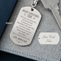 Christmas Gift for Son from Mom & Dad – Personalized Engraved Dog Tag Keychain