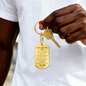 Christmas Gift for Son from Mom – Personalized Engraved Dog Tag Keychain