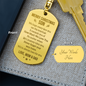 Christmas Gift for Son from Mom & Dad – Personalized Engraved Dog Tag Keychain