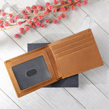 Personalized Our First Christmas Together Leather Wallet for New Dad – Custom Gift for First Time Father from Baby